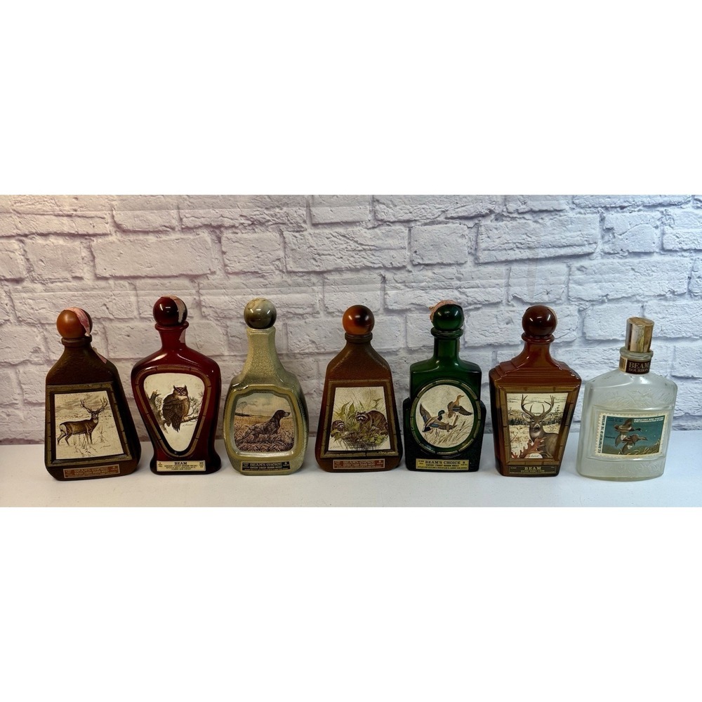Vintage Beams Choice 7 Bourbon Whiskey Decanter Jim Beam XIV XVII XVI XVII XII
